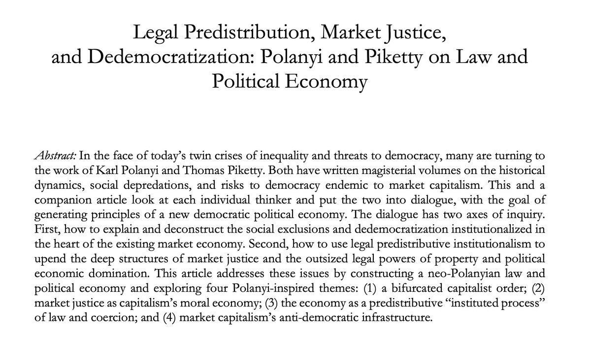 L_Sommerer's tweet photo. #recommendedread Polanyi and Piketty on Law and 
Political Economy by @margaret_somers #predistribution https://t.co/ZyWX3R35B4 https://t.co/qJDqBlh7lB