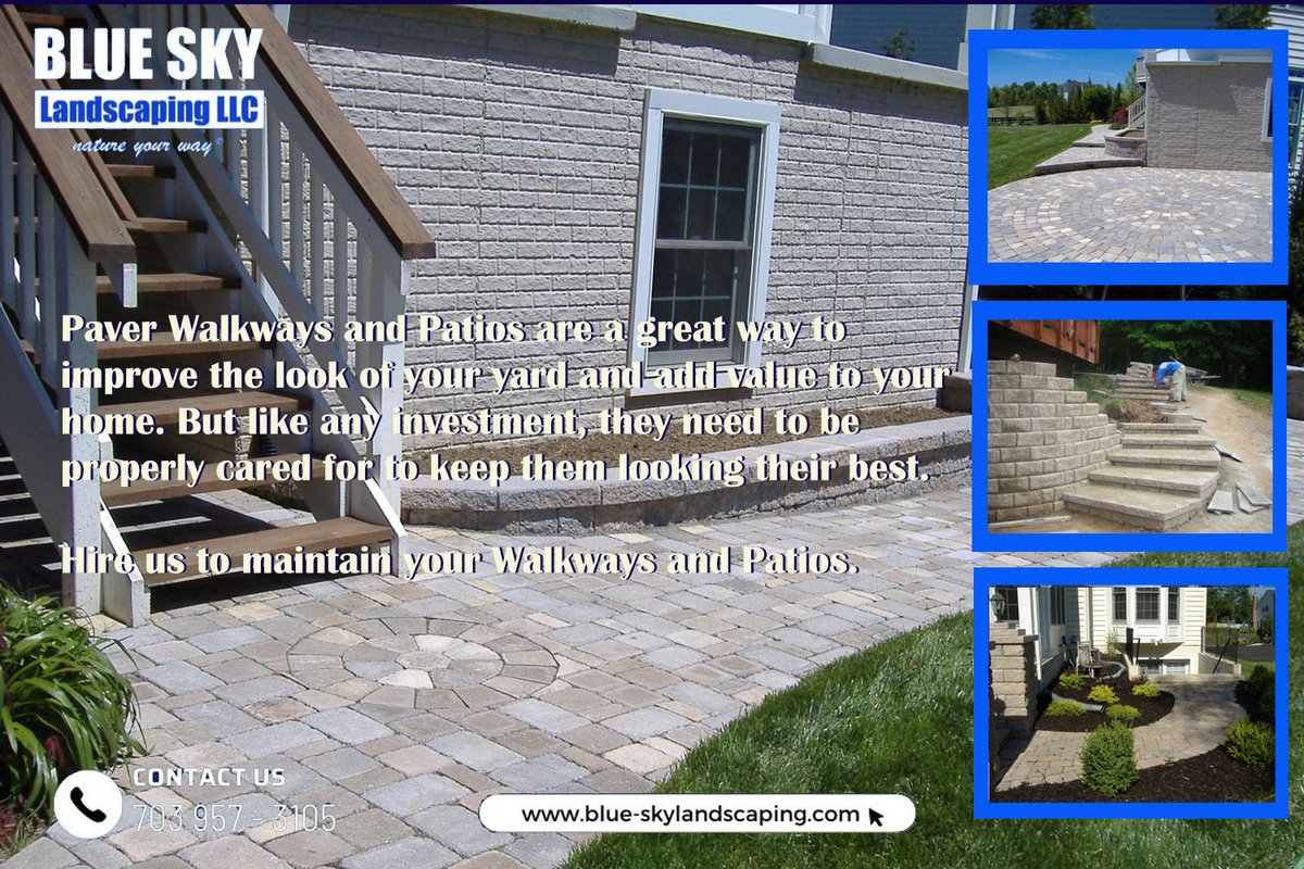If you want more beauty and charm in your yard, contact us, we can install pavers for walkways and patios.

Visit our site for an estimate

blue-skylandscaping.com/paver-service/

Or call 703-957-3105

#hardscape #hardscaping #hardscapedesign #pavers #walkways #patios #landscaping