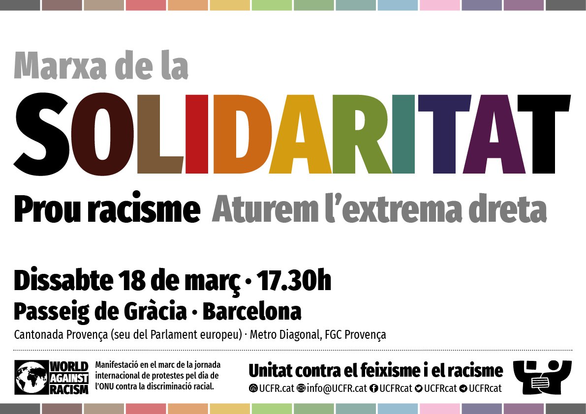 la_IAC's tweet photo. Declaració sindical unitària: No deixem que ens divideixin.
No al feixisme, no Passaran!

Els sindicats de comarques gironines unim forces contra el feixisme. Combatem el racisme i l’extrema dreta.

RDP el 3 de març, a les 11 h del matí, al col·legi de periodistes de #Girona https://t.co/hiboxAJ5Pr