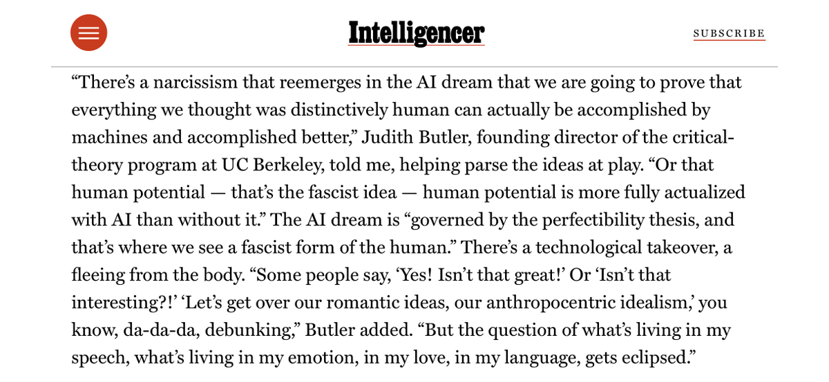 lizweil's tweet photo. had a coffee with Judith Butler (she is moderately less intimidating than anticipated) &amp; here is the chatbot analysis you didn't know you needed. https://t.co/KQfD3336A8 https://t.co/fuK4pTnEup