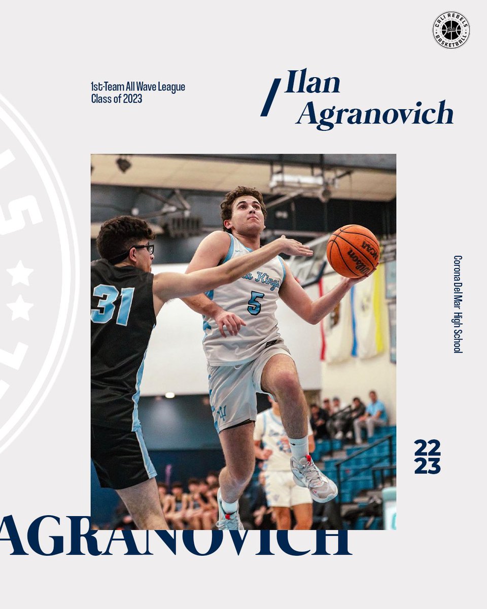 calirebelsmbb's tweet photo. Congratulations to 2023 Ilan Agranovich (CDM) on his 1st Team All Wave League selection! #TrustTheProcess https://t.co/r4ZUaD38Oc