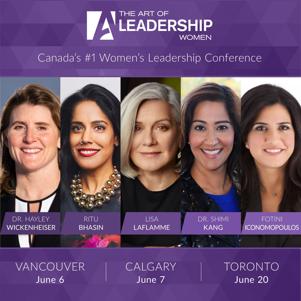 The Art Of (@theartof) on Twitter photo We're excited to announce The Art of Leadership Women is returning to #YVR, #YYC, and #YYZ
Join us for an invaluable day of leadership, inspiration and growth!
Speakers:
<a href="/LisaLaFlamme_/">Lisa LaFlamme</a>
<a href="/wick_22/">Hayley Wickenheiser</a>
@Ritu_Bhasin
<a href="/Fotiniicon/">Fotini Iconomopoulos (She/Her)</a>
<a href="/drshimikang/">Dr. Shimi Kang MD</a>
Early Bird - SAVE $100 - Code EBLW42 We're excited to announce The Art of Leadership Women is returning to #YVR, #YYC, and #YYZ
Join us for an invaluable day of leadership, inspiration and growth!
Speakers:
<a href="/LisaLaFlamme_/">Lisa LaFlamme</a>
<a href="/wick_22/">Hayley Wickenheiser</a>
@Ritu_Bhasin
<a href="/Fotiniicon/">Fotini Iconomopoulos (She/Her)</a>
<a href="/drshimikang/">Dr. Shimi Kang MD</a>
Early Bird - SAVE $100 - Code EBLW42