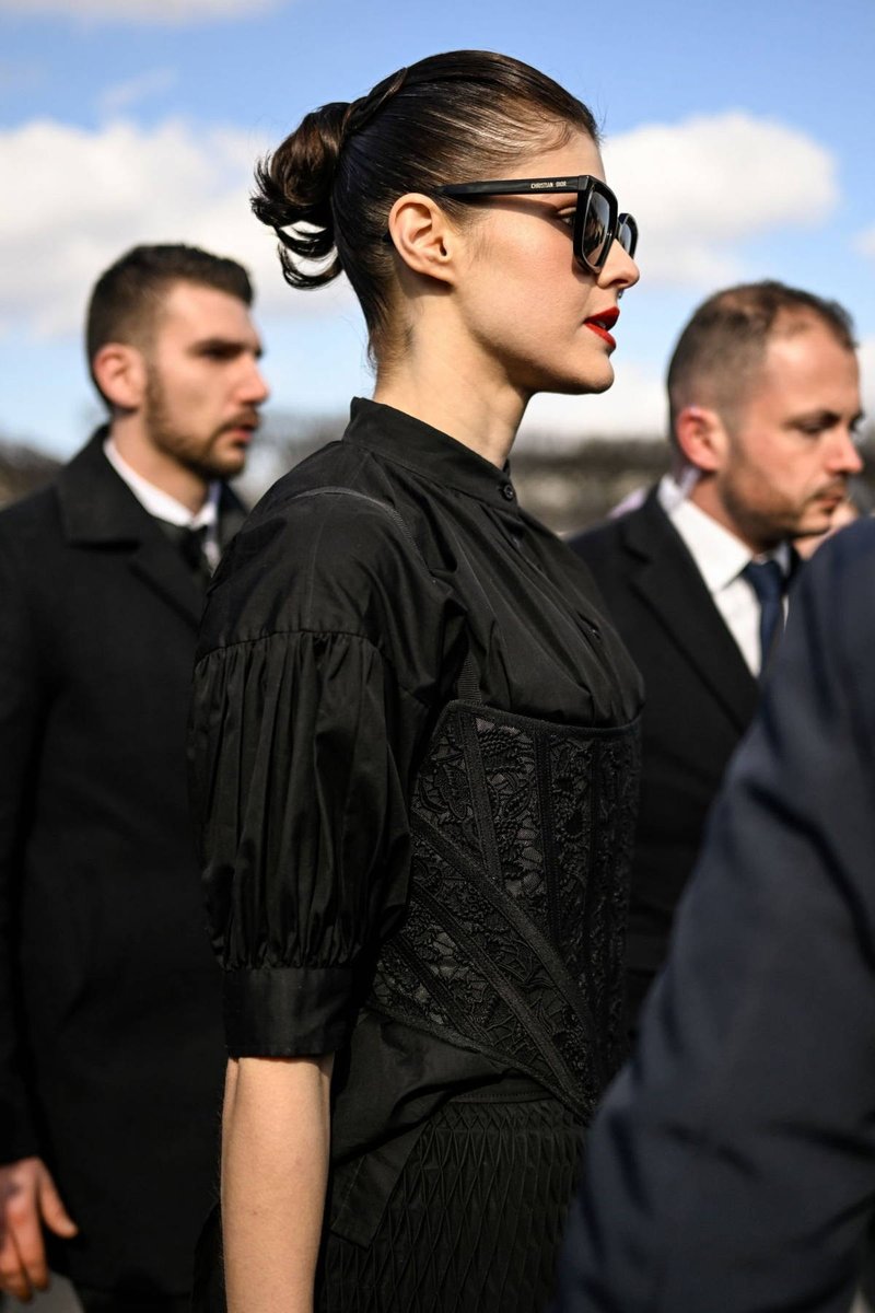 alexandra daddario at the Dior show