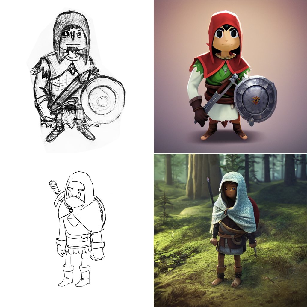 _basnih's tweet image. Using Stable Diffusion’s ControlNet to generate images based on a sketch drawing. #stablediffusion #ControlNet #sketch