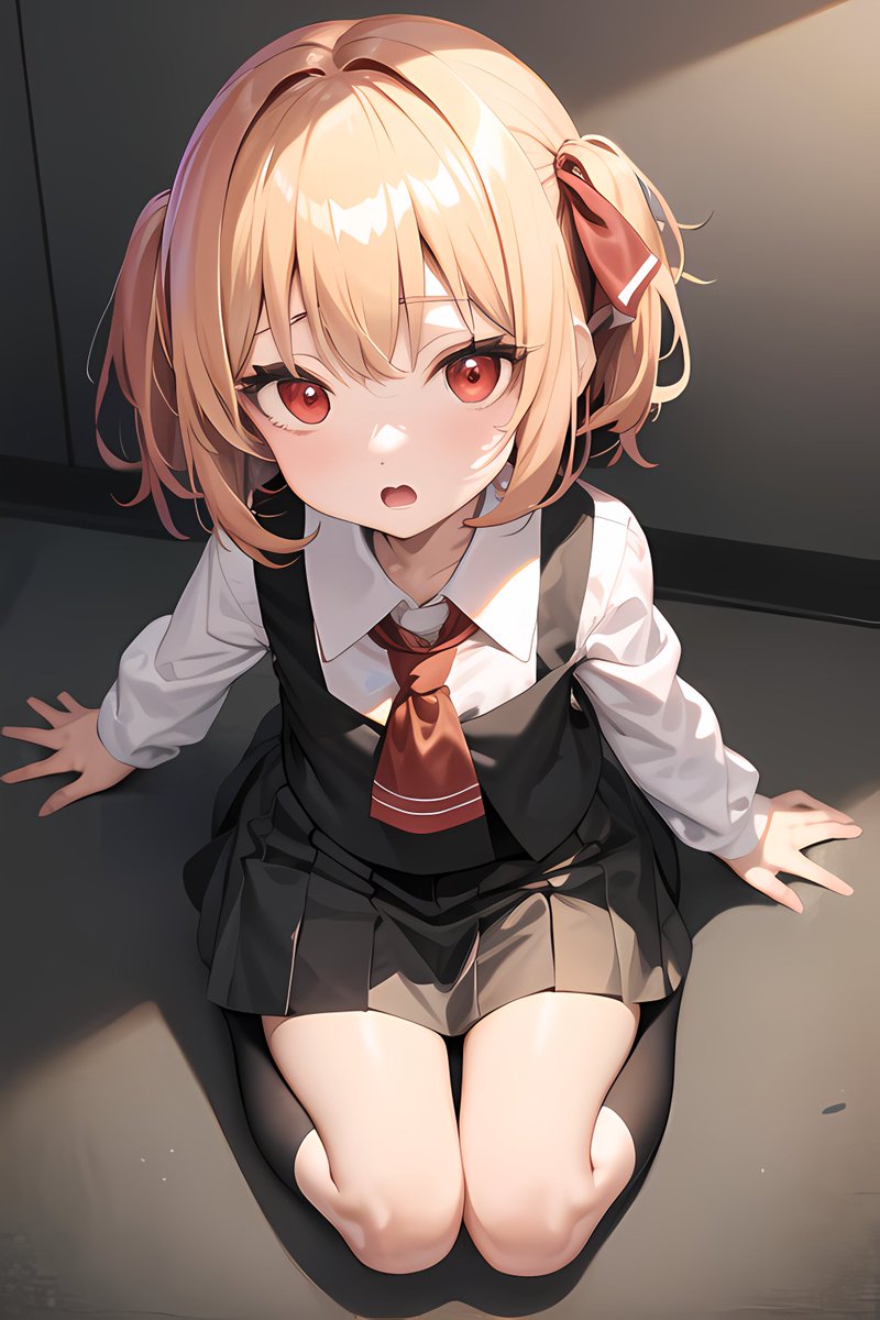 rumia 1girl solo blonde hair red eyes skirt ascot red ascot  illustration images