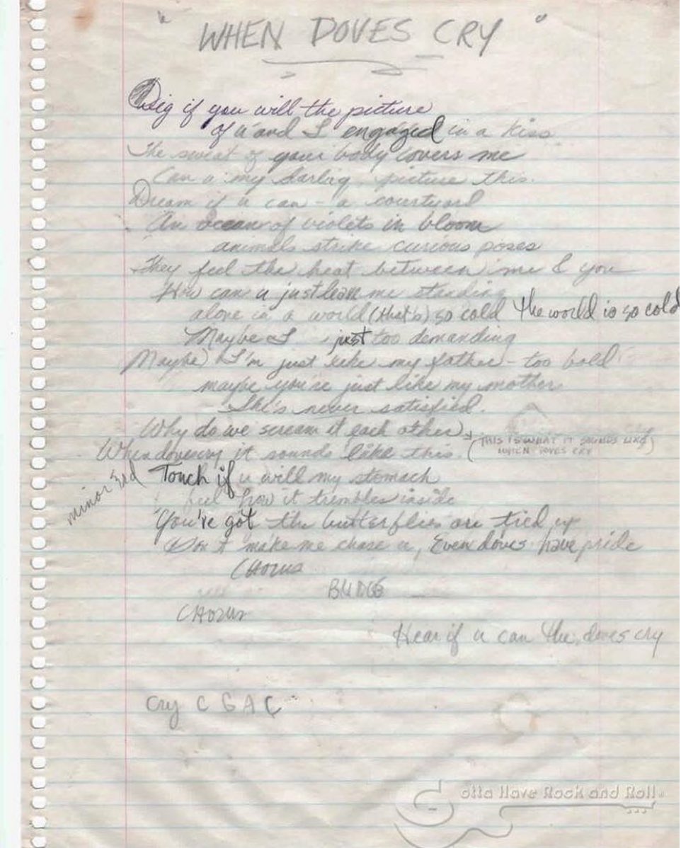 PrinceMuseum's tweet image. On this day in 1984, Prince recorded When Doves Cry.