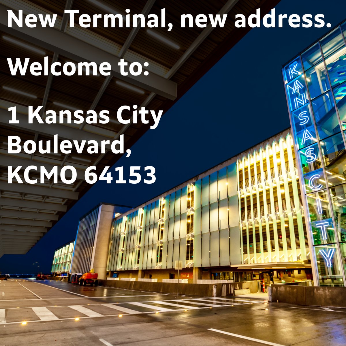 The new front step to Kansas City! Please note our new address for travelers driving to the airport.
