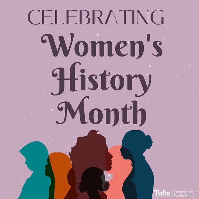 TuftsPolice's tweet photo. Join us in celebrating all the accomplishments made by women this Women’s History Month!
#WomensHistoryMonth #tuftsuniversity #tupd #communityoutreach https://t.co/ycxOXDAuQj