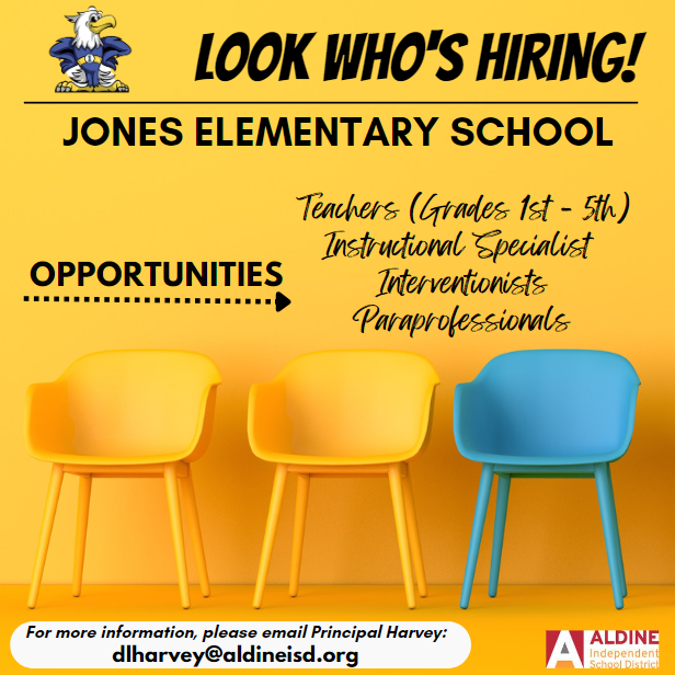 Jones Elementary School (@joneses_aisd) on Twitter photo Are you looking for a campus community that CARES about your well-being, CHALLENGES you to be your best, & CELEBRATES your success? Look no further... JES is officially hiring for the 23-24 school yr! #JESWeAreONE <a href="/dr_dharvey/">Darnisha Harvey</a> <a href="/carlonda_davis/">Carlonda Davis</a> <a href="/JoAnnNPayne/">JoAnn Payne, MBA, MAT</a> <a href="/MsMBaskin/">Maleita Baskin</a> Are you looking for a campus community that CARES about your well-being, CHALLENGES you to be your best, & CELEBRATES your success? Look no further... JES is officially hiring for the 23-24 school yr! #JESWeAreONE <a href="/dr_dharvey/">Darnisha Harvey</a> <a href="/carlonda_davis/">Carlonda Davis</a> <a href="/JoAnnNPayne/">JoAnn Payne, MBA, MAT</a> <a href="/MsMBaskin/">Maleita Baskin</a>