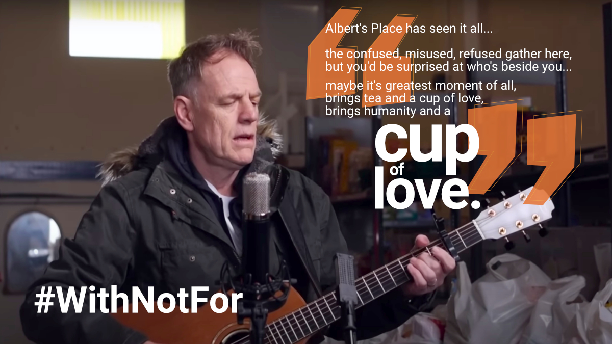 Singer Martyn Joseph recently wrote a song about a community who use a foodbank, their challenges &amp; how they support one another. People in low-income communities can struggle to believe things can change, but together we can find hope. To change things, we work #WithNotFor.