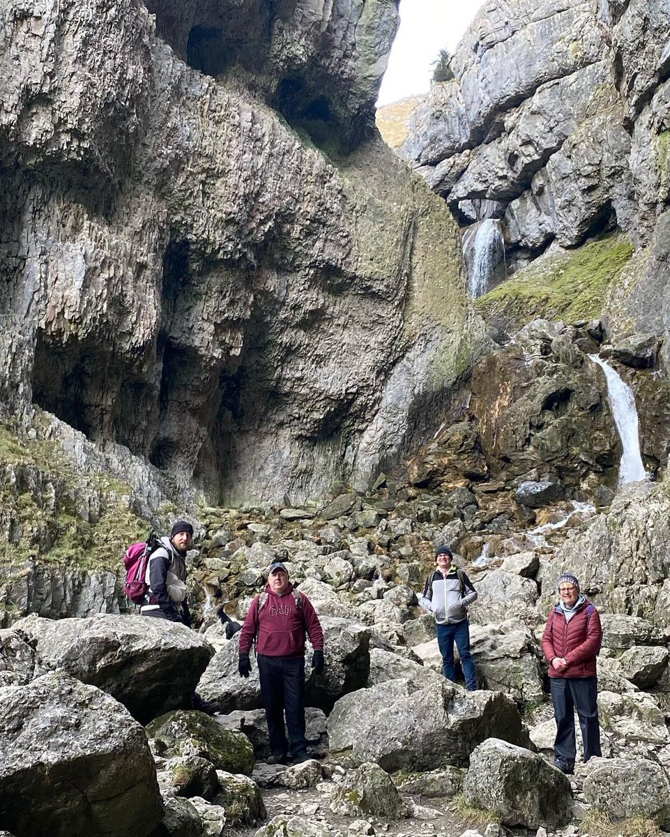 SportingForce's tweet photo. Fantastic day out with Mindful Walks NE Ltd CIC John Grimes led the Veterans Walk to Malham Cove, Goredale Scar and Janet’s Foss. #sportingforce #malham #waterfall
#veteransplacespathwaysplaces
#outdoortherapy #mindfulness https://t.co/LansZNdZpX