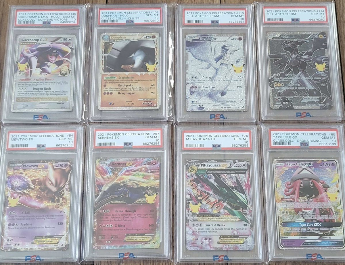 This is a big one. Winner takes All. Celebrating Celebrations 🧇

26 slabs. ALL PSA 10. Every. Dang. Hit. from the Pokémon Celebrations 25th Classic Collection. 

🏆 All 26 Slabs

5 spots giveaway, just RT and be following <a href="/GemMintCardStor/">GM</a> ✨

Drawing today on stream. Good luck~