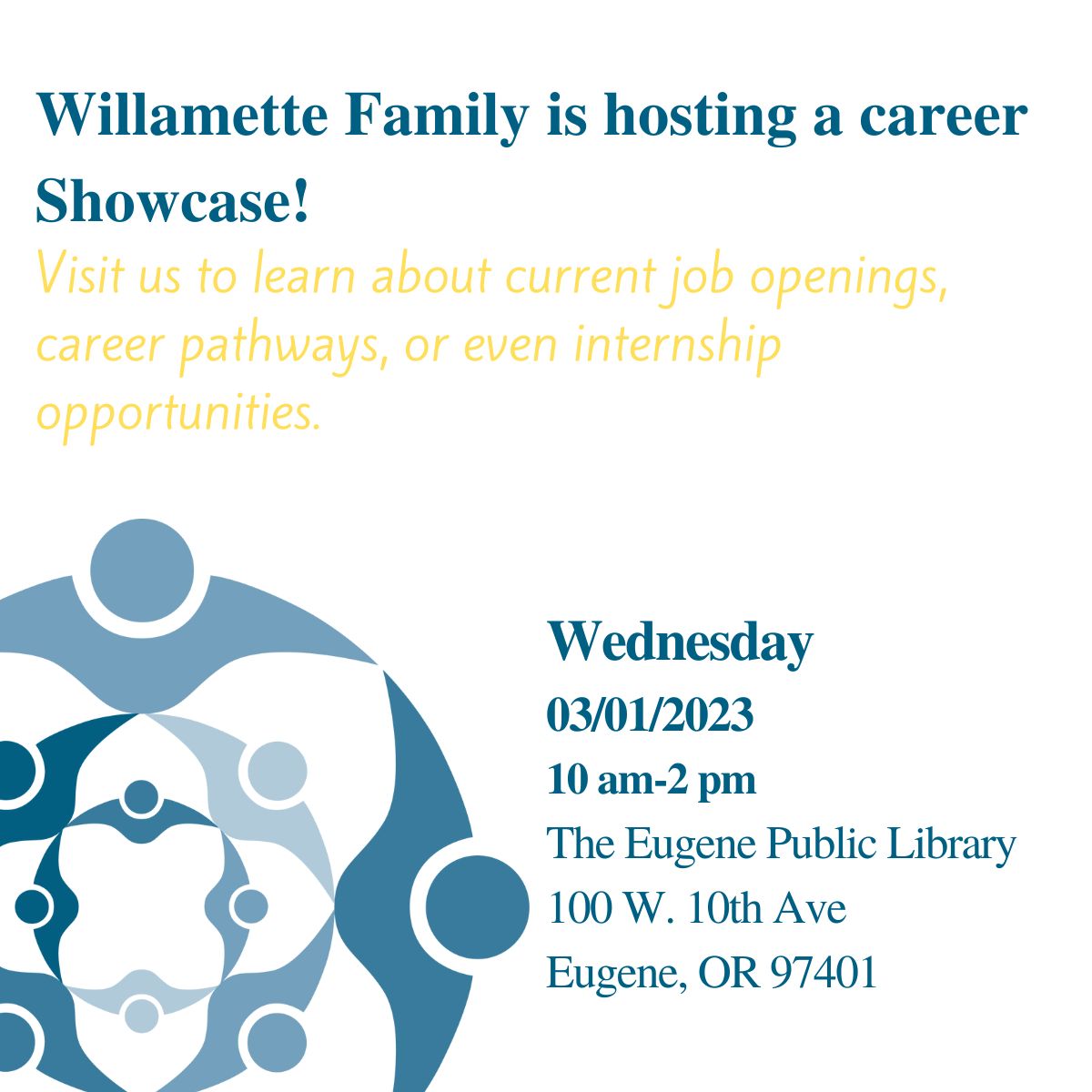 WE ARE HERE TODAY AT THE DOWNTOWN LIBRARY! COME SEE US!
We would love to talk to you about your career goals.