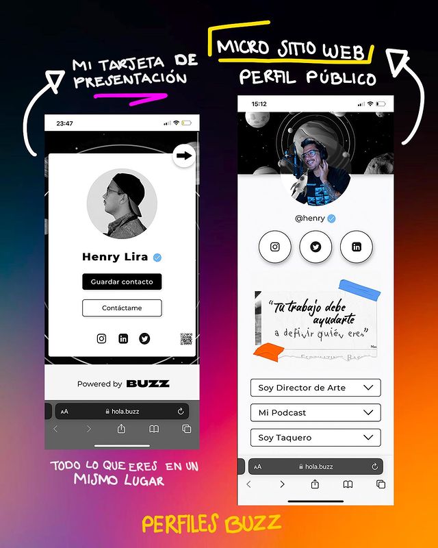 hola_buzz's tweet photo. ⚡️¿Cómo funciona los perfiles BUZZ? 🤔 

¡Desliza y descúbrelo! 😱

#BUZZ #Mexico #Tarjetadepresentacion #tecnología #NFC #Contacless #buisness https://t.co/ufHBILyih3 https://t.co/yxenbXaXL1