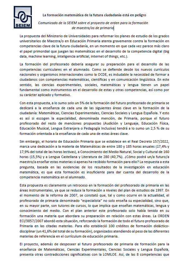 grupodesym's tweet photo. Desde el grupo de investigación DESYM rechazamos de pleno el Proyecto de Orden sobre los Grados de Educación Infantil y Primaria y compartimos el comunicado de la @_SEIEM https://t.co/ESljmJoQGX