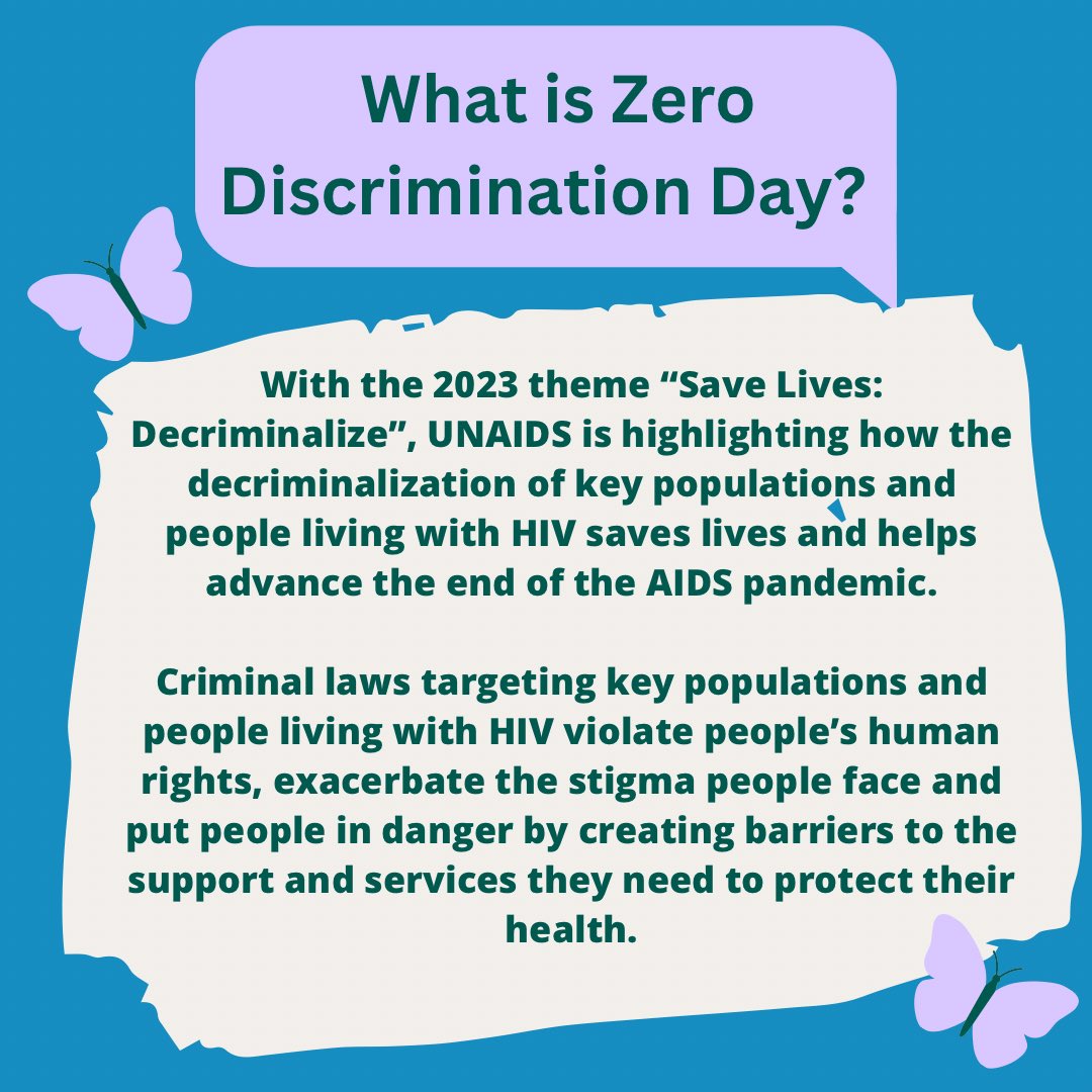 VanIslandHRC's tweet photo. March 1st marks Zero Discrimination Day which was created by UNAIDS to celebrate the right of everyone to live a full and productive life—and live it with dignity. 

#ZeroDiscriminationDay2023 #ZeroDiscriminationDay #SaveLives #Decriminalise #Decriminalize

#DoGood #NonProfit https://t.co/fARAxCJjuq