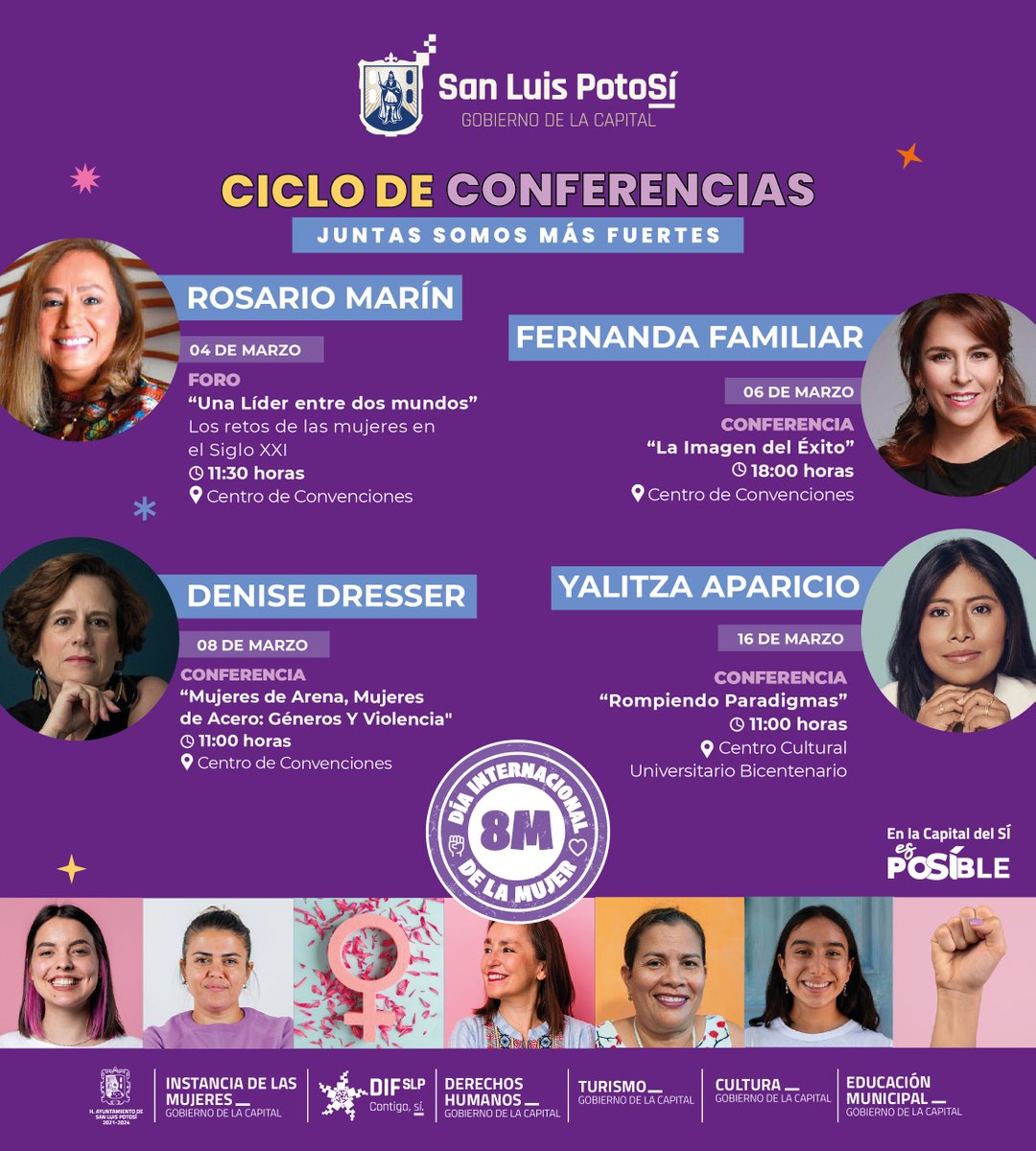 💜 No te pierdas el ciclo de conferencias #JuntasSomosMásFuertes, que tenemos preparado por la conmemoración del #8M.

Tendremos la participación de mujeres exitosas, que inspiran con su ejemplo de lucha y disciplina, compartiendo sus experiencias.👩👱‍♀️

¡Te esperamos! 🙌