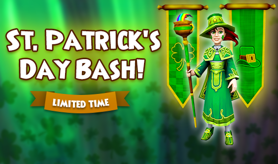 We’re holding a bash, and you’re invited! 🎉

We’re celebrating St. Patrick’s Day with a bunch of new and returning festive items! Take advantage of this bash before it leaves on March 30th! wizard101.com/game/stpatrick… #Wizard101