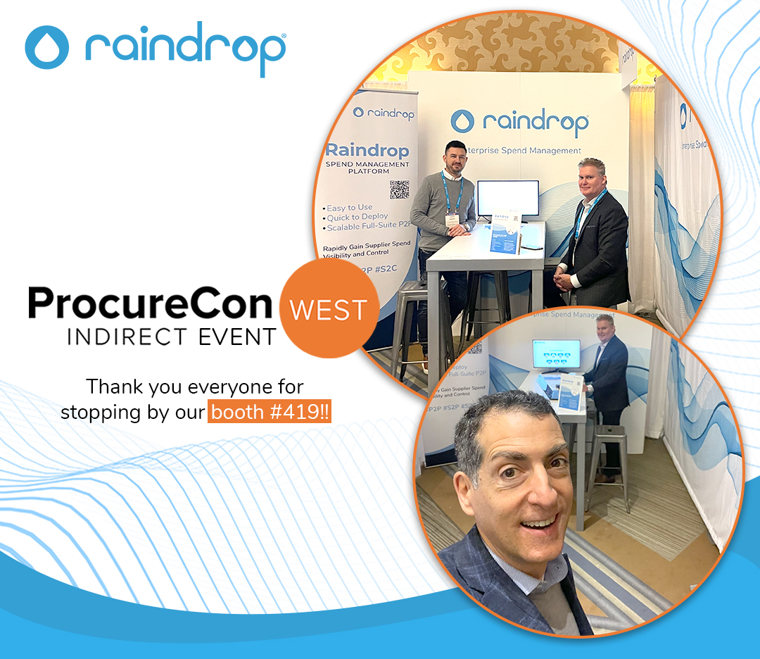 Raindrop had an incredible time at ProcureCon Indirect West! 

We thank everyone for stopping by our booth# 419, to discuss latest in #Procurement & P2P #solutions!

Link to event: hubs.la/Q01DQ9Wk0

Thomas Preble Brett Litle Dave Cravens Ward Karson