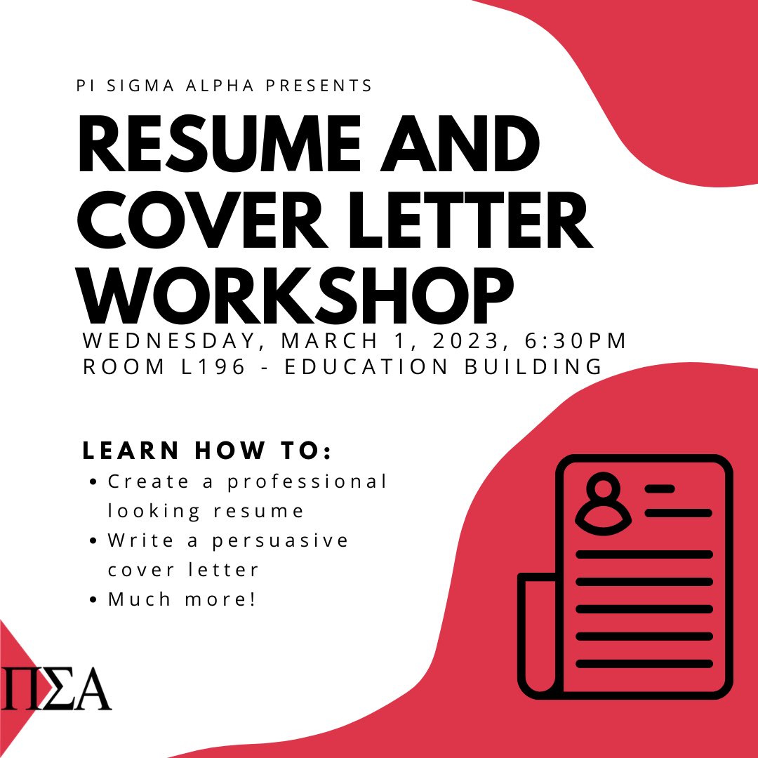 psa_badgers's tweet photo. 🚨 TONIGHT! 🚨

Join us in room L196 in the Education building for a resume and cover letter workshop. You’ll also have the opportunity to have your resume peer-reviewed! See you soon! https://t.co/vexIUUC4c5