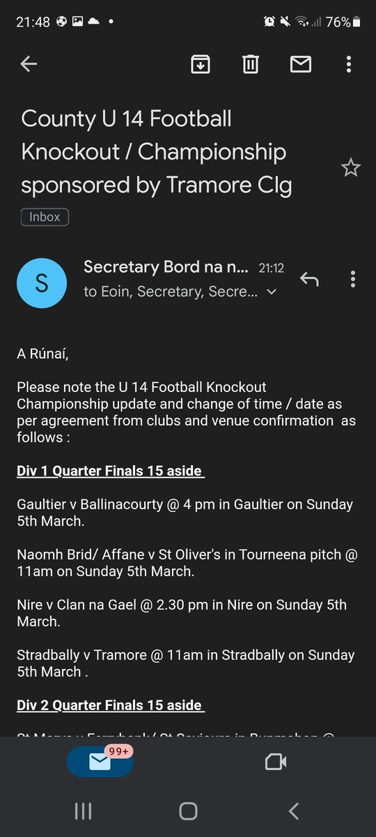 DeiseUnderage's tweet photo. This Sunday sees the start of the @DeiseUnderage Championship season as the Under-14 Football all-Co. Knock-out C'ship takes centre stage kindly sponsored by @TramoreGAA13 - OFFICIAL FIXTURE NOTIFICATION has been sent to clubs, @WaterfordGAACG @WaterfordGAA #OffWeGoAgain #GAA 🏐 https://t.co/qfVm91L1IB