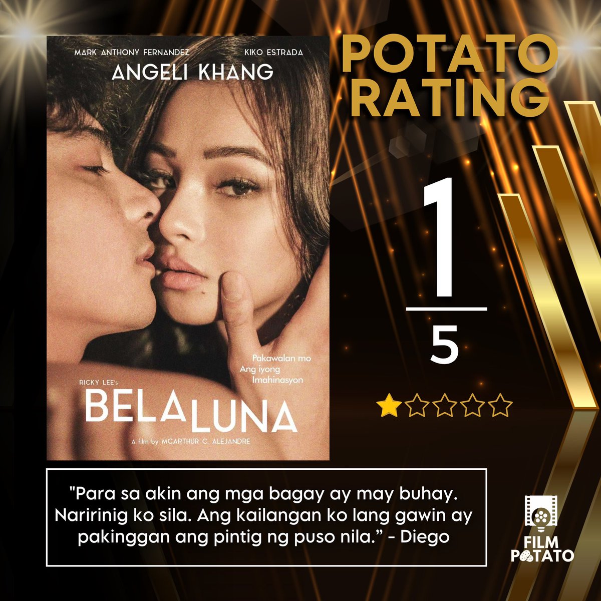 🥔BELA LUNA DIRECTOR: MAC ALEJANDRE STARS: Angeli Khang, Mark Anthony Fernandez,Kiko Estrada |POTATO RATING: 1/5 ⭐️ #BELALUNA #FILMPOTATO #ANGELIKHANG #KIKOESTRADA #MARKANTHONYFERNANDEZ