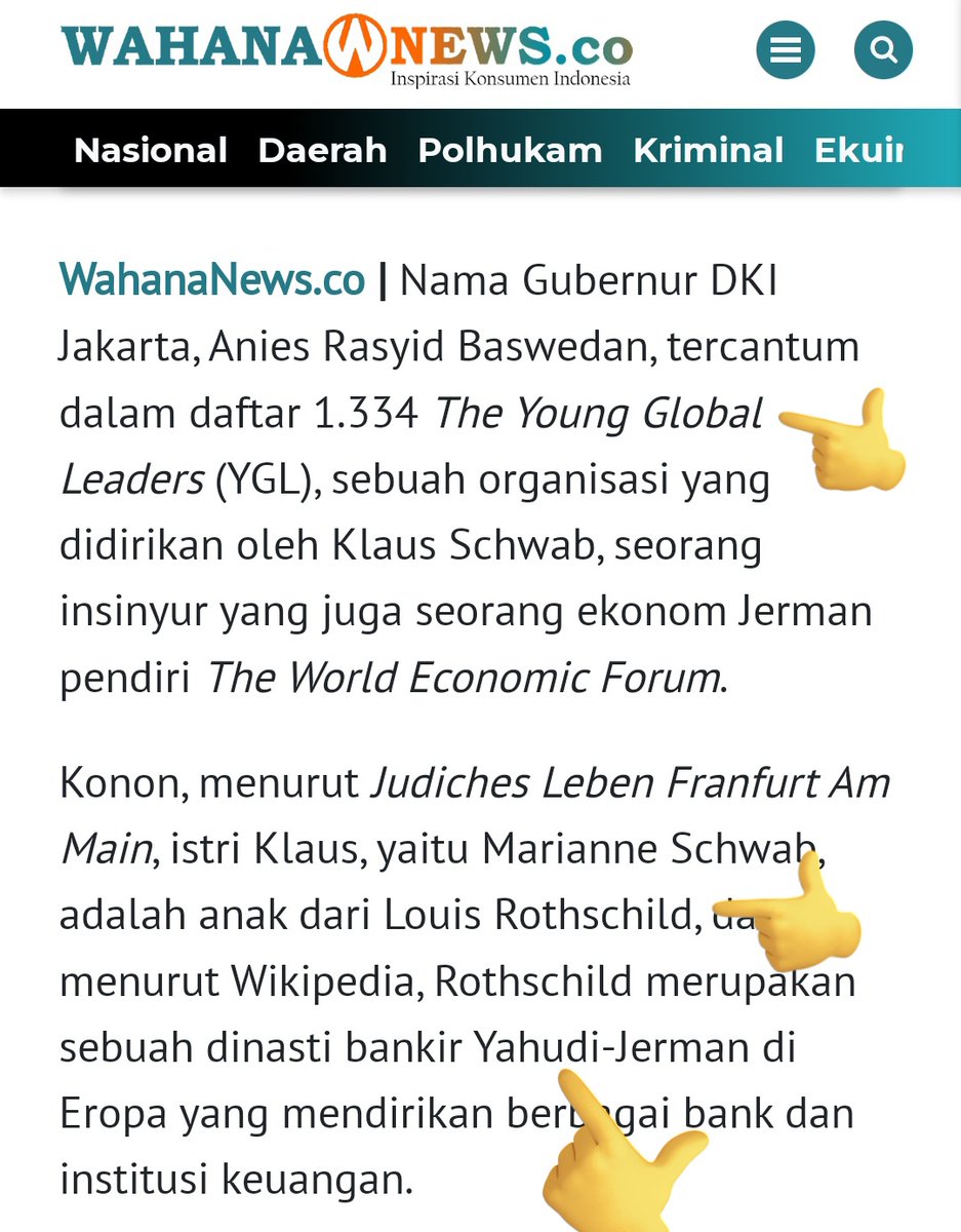 <a href="/aniesbaswedan/">Anies Rasyid Baswedan</a> <a href="/YGLvoices/">Young Global Leaders</a> <a href="/NTUsg/">NTU Singapore</a> .
.
Jadi bener dong ??!!
Memang aktif dalam perkumpulan Organisasi Yahudi Rostschild ini ya Pak <a href="/aniesbaswedan/">Anies Rasyid Baswedan</a> ??!!!

Selain Amerika, Anda juga dukung Yahudi ??!!!
Waddaawww .. Yahudi bukannya Zionist Pak ??!!!
.
.