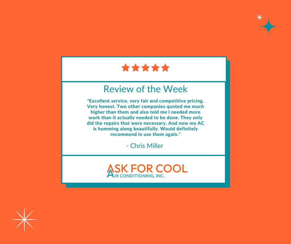 AskForCoolAC's tweet image. Another 5-Star! #ReviewWednesday #ACTips #ACTricks #HVACTips #ACMaintenance #HVAC #AC #AirConditioning #ACService #HVACMaintenance  #SouthFloridaAC #HVACContractor #ACInstallation #SunriseContractor #BrowardContractor #ACContractor #Business #SmallBusiness