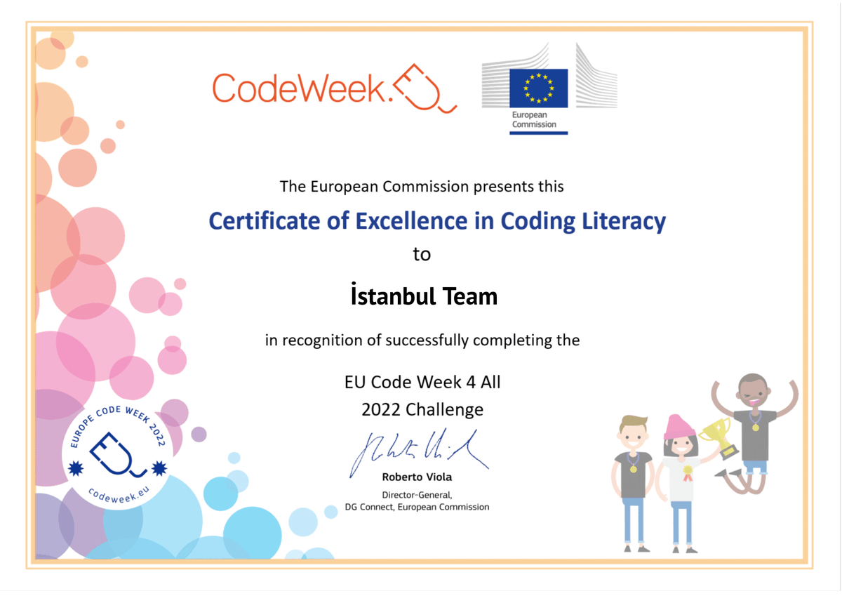 eTwinning_ist's tweet photo. İlimizin ortak kodu ile etkinliklerini oluşturan eTwinnerlarımız bu yıl yine Kodlama Okuryazarlığında Mükemmellik Sertifikası almaya hak kazanmıştır.Her birini çok tebrik ederiz👏👏
@memleventyazici 
@ErsahinMustafa 
@istanbulilmem 
@ist_arge 
@CodeWeekEU 
@CodeweekTurkiye https://t.co/dJahtJDGsd