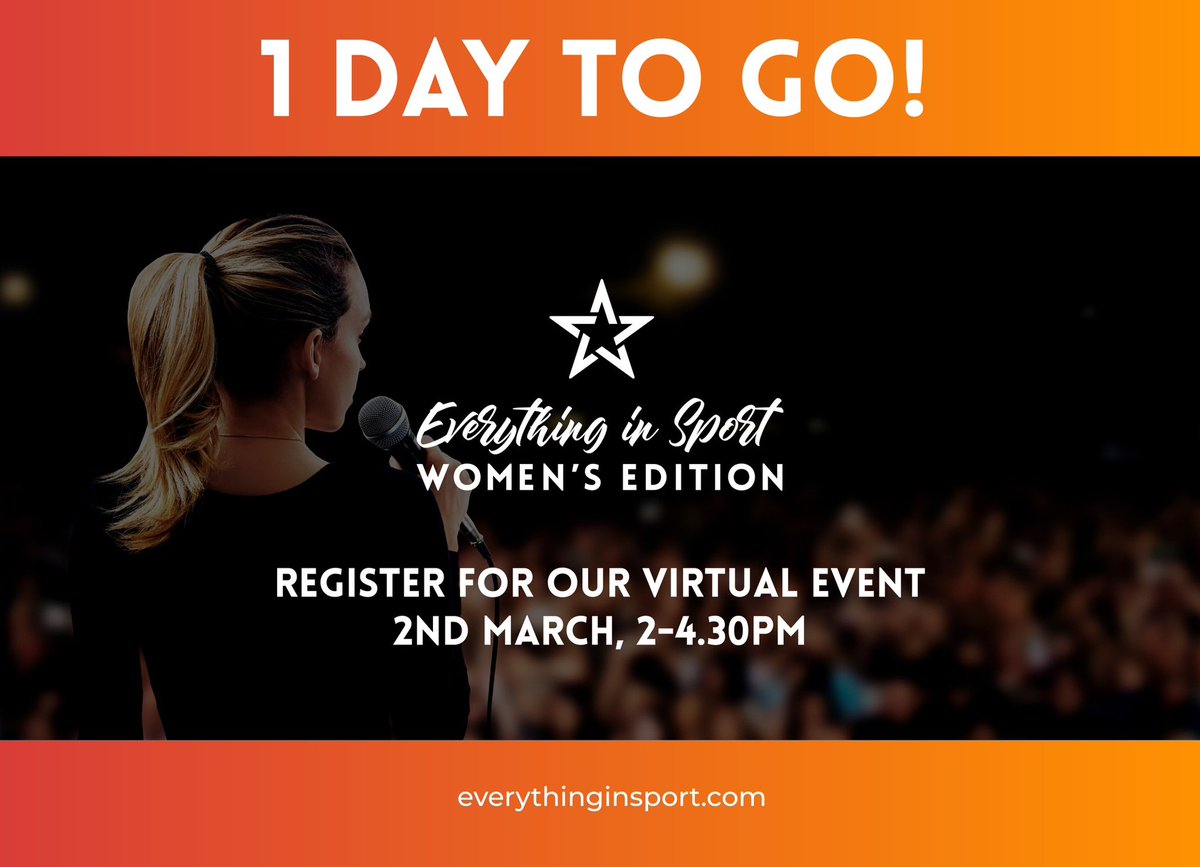 🔊 1 day to go 🌐 Register here 👇 everythinginsport.com/womens-edition…