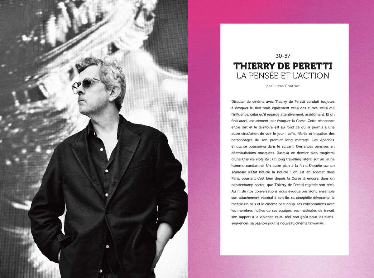 revue_repliques's tweet image. Le metteur en scène, scénariste, réalisateur et acteur Thierry de Peretti est au sommaire du nouveau numéro de Répliques, à la faveur d'un entretien au long cours mené par Lucas Charrier, et revenant sur son travail de cinéaste, des "Apaches" à "Enquête sur un scandale d'État.