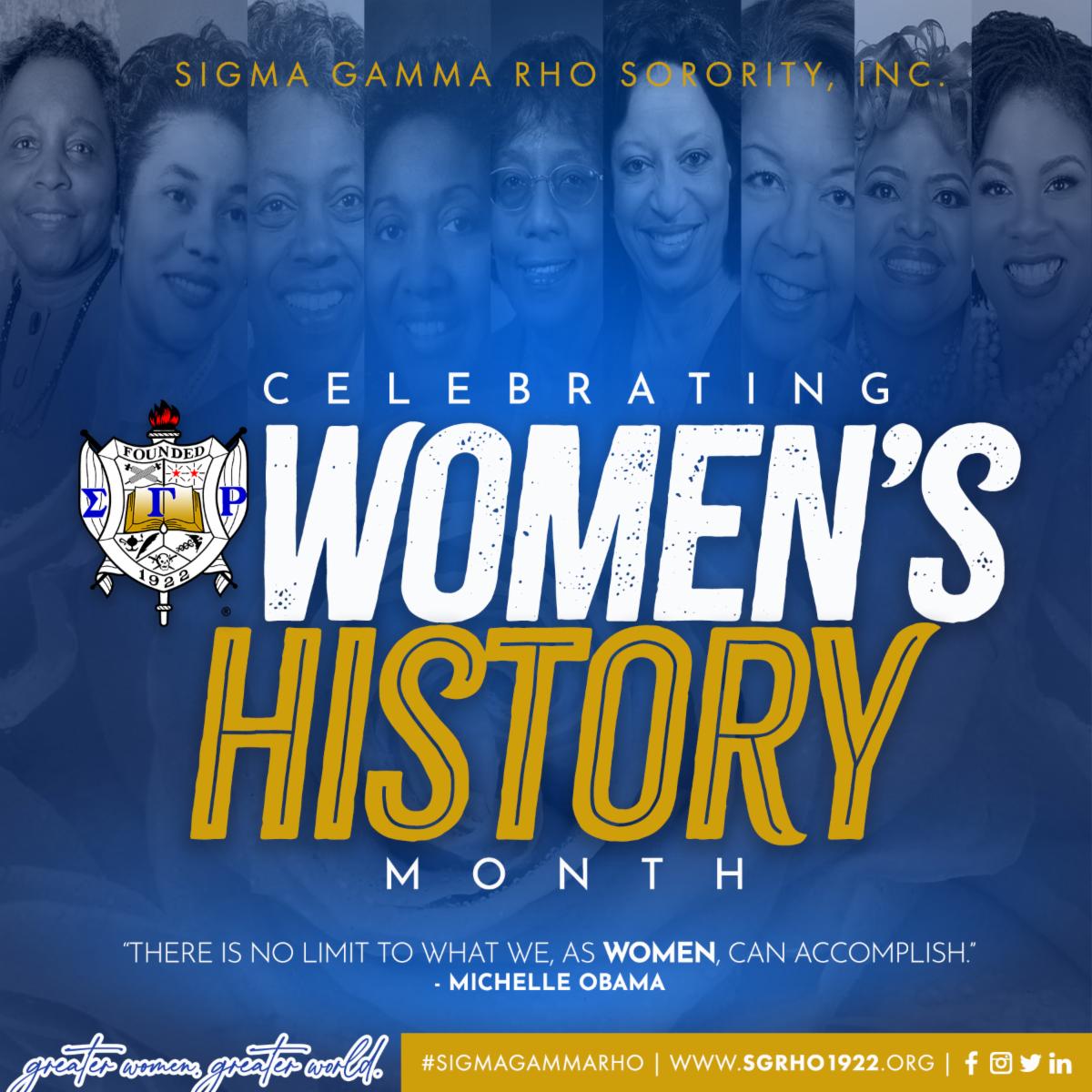 SGRho's tweet photo. Sigma Gamma Rho Sorority, Incorporated is proud to celebrate Women's History Month 2023. Happy Women's History Month to all Women around the World. 

This image contains photos of our living International Grand Basilei. 

#SigmaGammaRho #WomensHistoryMonth https://t.co/AQPf9o7hBV