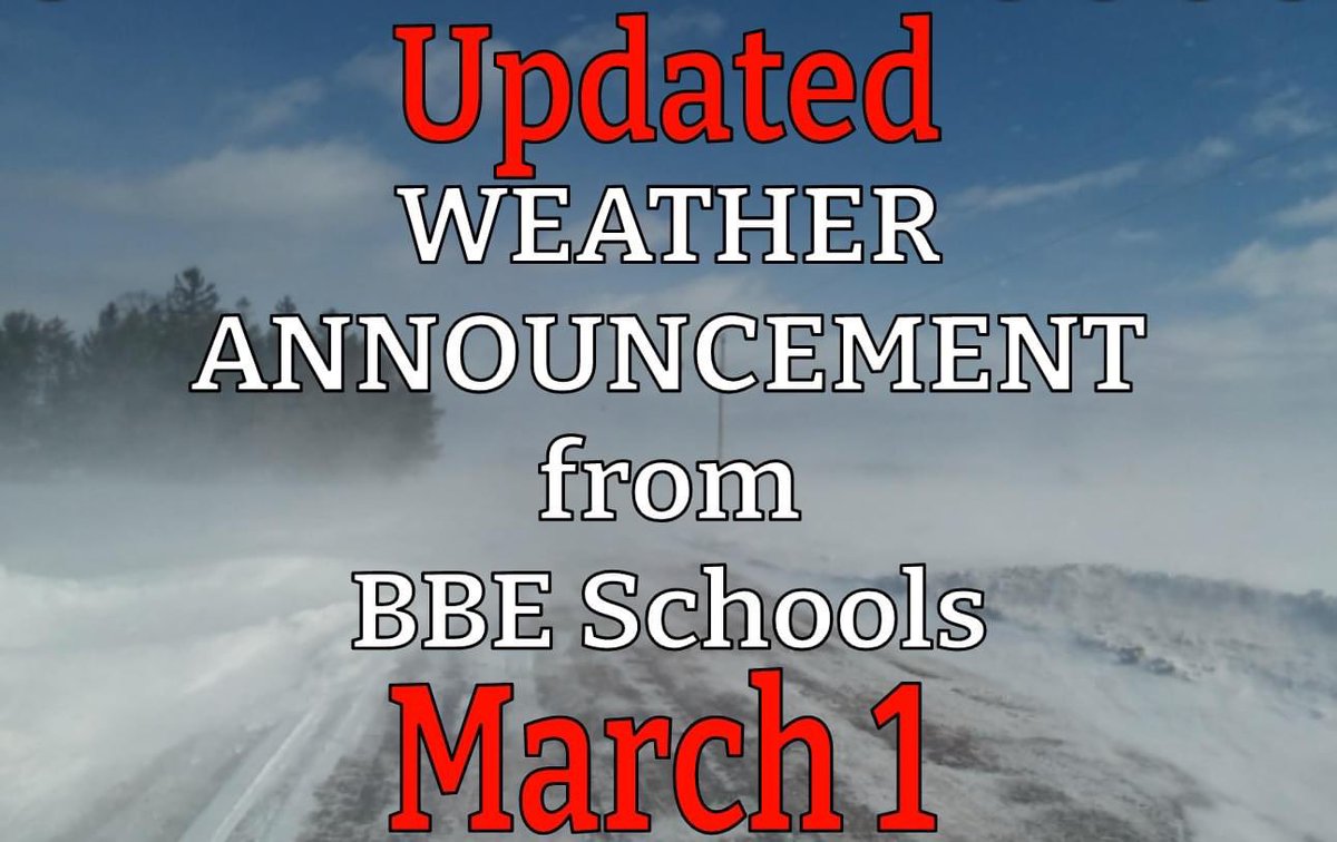 BBE Public Schools (@bbeschools) on Twitter photo Due to worsening conditions, BBE Schools will be closed today, Wednesday March 1st. Stay safe, BBE! Due to worsening conditions, BBE Schools will be closed today, Wednesday March 1st. Stay safe, BBE!
