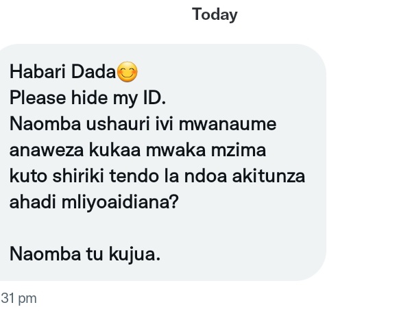 Mdada anauliza hapa inawezekana?