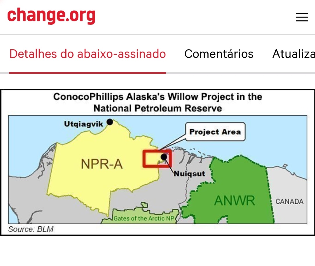WMagicBR7's tweet photo. O "Willow Project" o projeto willow é um projeto para drenar petróleo do alaska, o presidente dos Estados Unidos irá fazer sua decisão final no da 13 de março e se ocorrer a drenagem serão liberados mais de 280 milhões de toneladas de co² + https://t.co/fiL6Yc4fDb