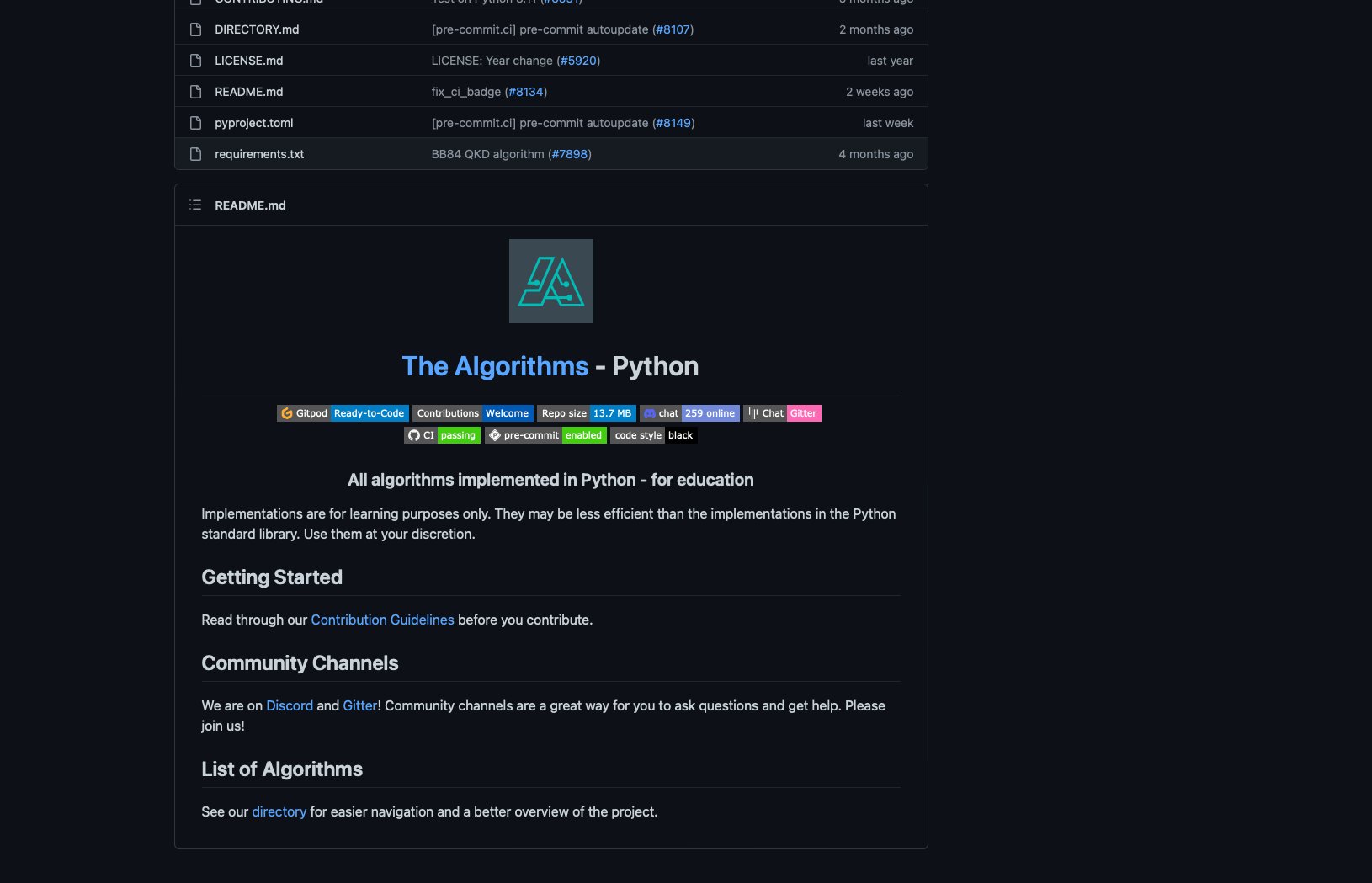 GitHub - TheAlgorithms/Python: All Algorithms implemented in Python