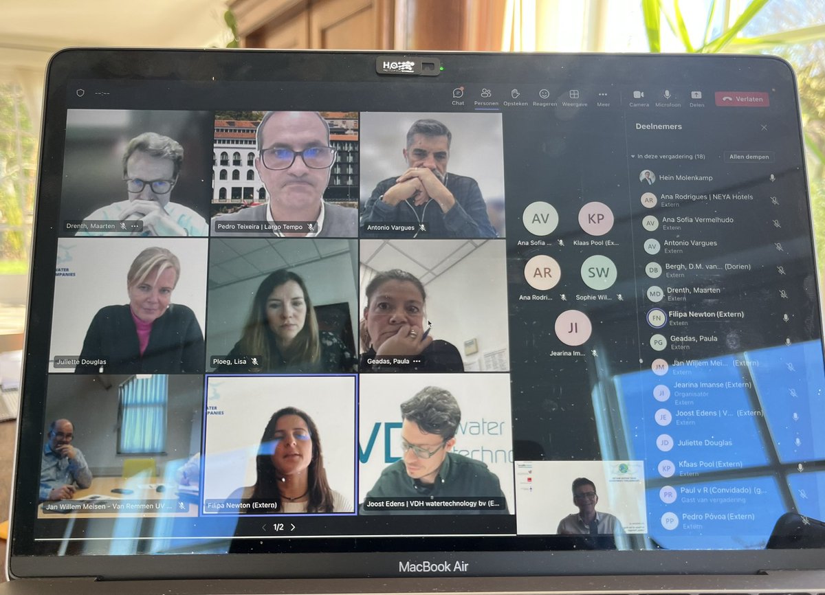 60Heinstein's tweet photo. Successful #WaterTechNL Webinar for #Portugal @WaterAllianceNL #CCPH @NLembassyPT #Adene with #NL companies @Van_Remmen_UV @hydraloop @NXFiltration and @Chlorinsitu #watereuse #innovation #wateraction https://t.co/c5pPW4zCtF