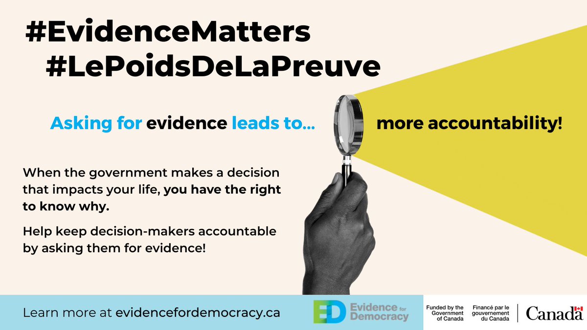 E4Dca's tweet photo. Ever wondered why a government decision was made? Or doubted a product claim you saw in a commercial? Whether you want to better understand policy decisions, or verify a far-fetched claim in an ad, good #EvidenceMatters! 1/4 https://t.co/R9PEyM7rnM