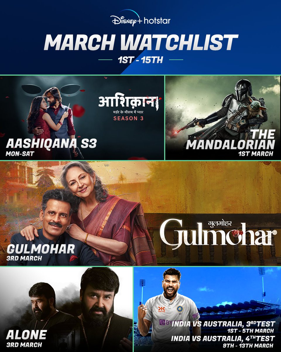 CompleteOTT's tweet image. March 2023 schedule of #DisneyPlusHotstar @DisneyPlusHS