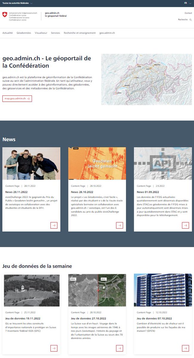 swiss_geoportal's tweet image. [FR] Notre équipe Geoportal a réussi ! Le nouveau site web geo.admin.ch est en ligne avec une refonte fraîche. Les utilisateurs peuvent s&apos;attendre à une expérience optimisée, des fonctionnalités améliorées et une navigation rapide.  #Geoportal #Refonte #swissgis