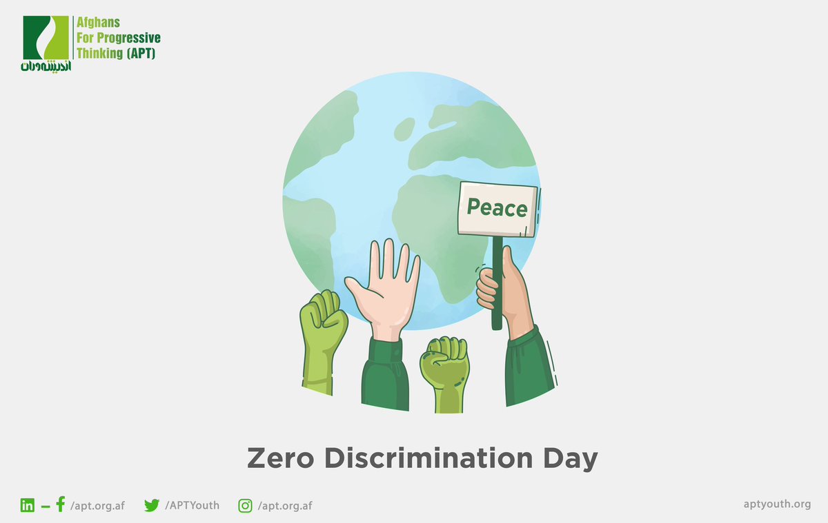 APTYouth's tweet photo. On this #ZeroDiscriminationDay let us emphasize that discrimination brings disrespect,fosters social exclusion, & exacerbates stress & low self-esteem in individuals.
It is everyone’s responsibility to speak up & prevent discrimination.
#ZeroDescriminationDay
#StandUp4HumanRights https://t.co/ooVT1deX4D