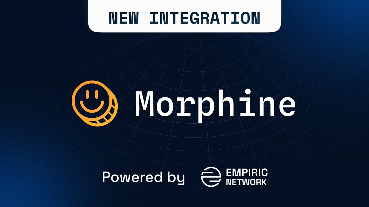 1/ Morphine is an ecosystem of tools to build, manage, scale and monetize on-chain strategies built on StarkNet.

We’re pleased to announce @MorphineFinance is powered by <a href="/EmpiricNetwork/">Pragma (prev Empiric Network)</a>

Learn more about our integration below 🧵