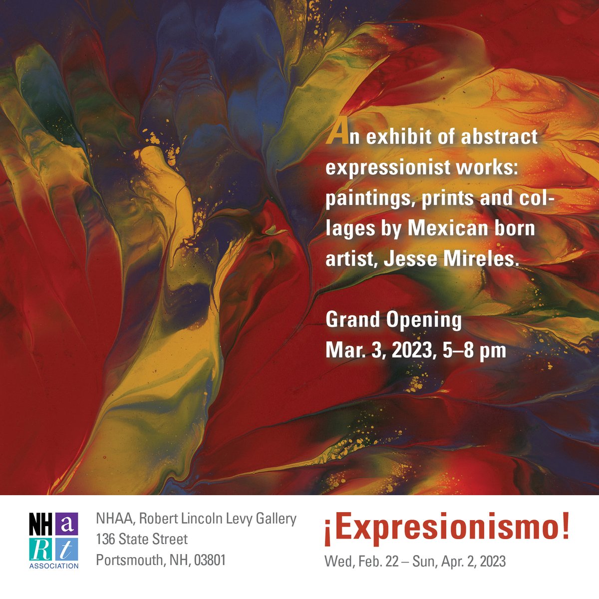 Putting together last minute details for my newest exhibit, ¡Expresionismo! in NHAA's Levy Gallery in Portsmouth NH. #abstractart #galleryopening #portsmouthnh #NHAA