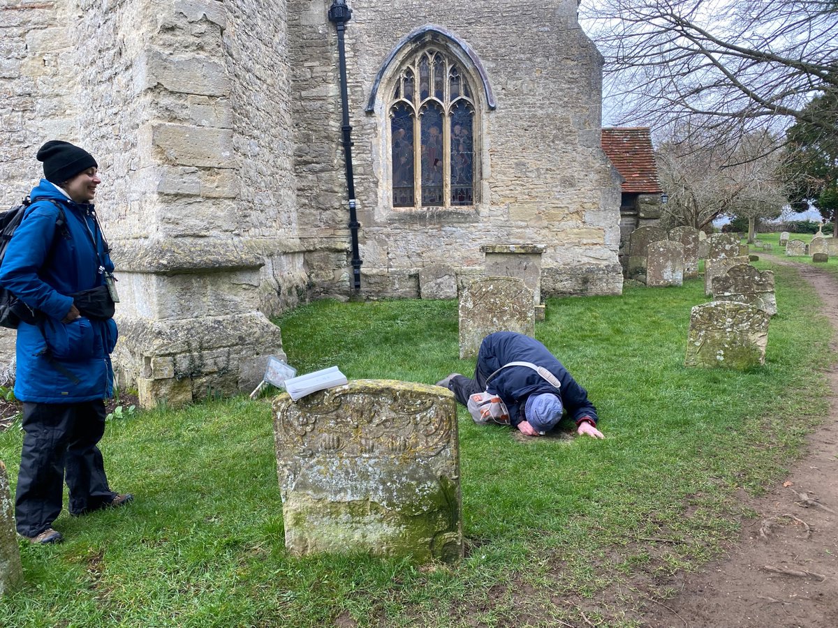 WildOxfordshire's tweet photo. 🙏to the very brilliant @Sistimic and David Hill @BLSlichens for your time &amp; braving the cold to survey #lichens of St. Peter’s Church, Gt. Haseley #Oxfordshire  80+ species IDd inc. nationally Scarce &amp; threatened Lecanora horiza. Helpful suggestions made to guide management. https://t.co/cjW8wIypJ8