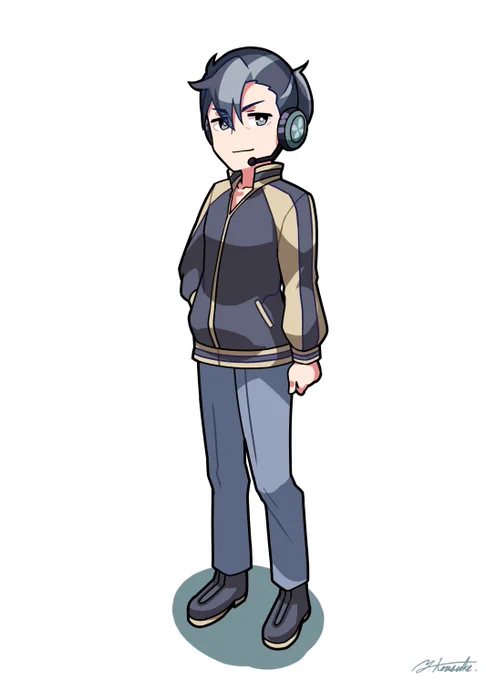 男性のデフォルメ練習でAI声優の銀芽さん、キャラデザと声がとても好み。 