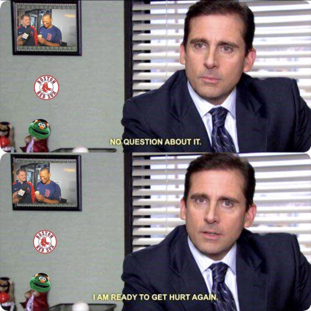 Thomas_Carrieri's tweet photo. Me after seeing the Red Sox win 3 straight meaningless Spring Training games. https://t.co/Ccu0we49YC