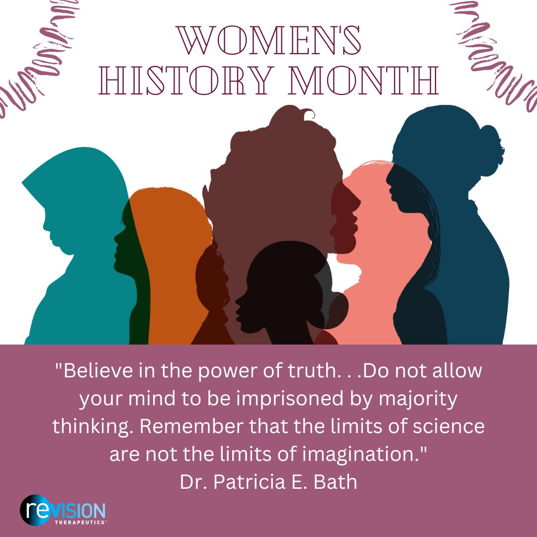 Learn about Dr. Patricia E. Bath, a trailblazer for women of color in ophthalmology on our LinkedIn page for #WomensHistoryMonth2023! #WomenLeaders #EmpowerWomen  
linkedin.com/posts/revision…