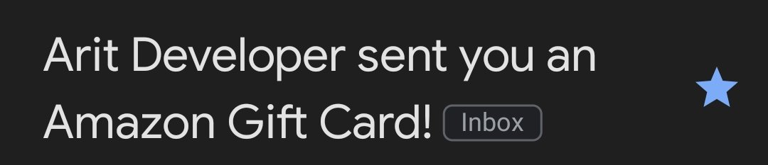 _DeraIJ's tweet photo. I just received the Amazon Gift Card for the #LevelUpWithArit Birthday Challenge.
Thank you, @AritDeveloper.πβ€οΈ https://t.co/tmpRhT1MsD