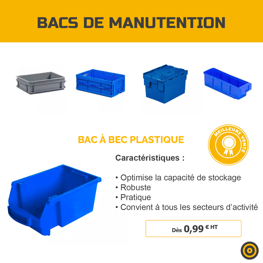 Prozon_com's tweet image. Retrouvez notre sélection de bacs et de caisses de #manutention : bit.ly/3Zw2zMp
Prozon.com répond à vos besoins de : 
- #Stockage, 
- Protection, 
- Conservation de vos produits.

1️⃣ Notre meilleure vente : le bac à bec en plastique, bit.ly/3mhTUPu