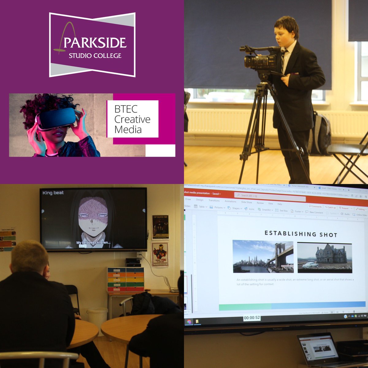 Parkside_Studio's tweet image. On Friday the media students put on a series of workshops in order for Year 8 students from Rosedale and Hewens. Students quickly became engaged in identifying the best camera shots, flip books and learning the basics of filming. Thank you Miss C and the fabulous media students.